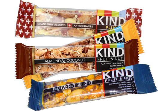 A few examples of Kind Bar flavors we carry