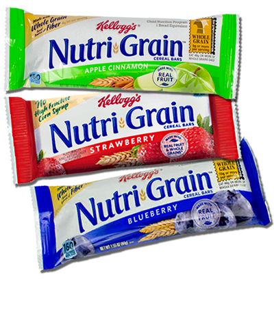 Our main fruit flavors of Nutrigrain bars