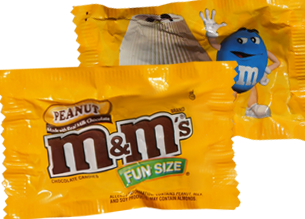 Half-oz M&M Peanut give-aways