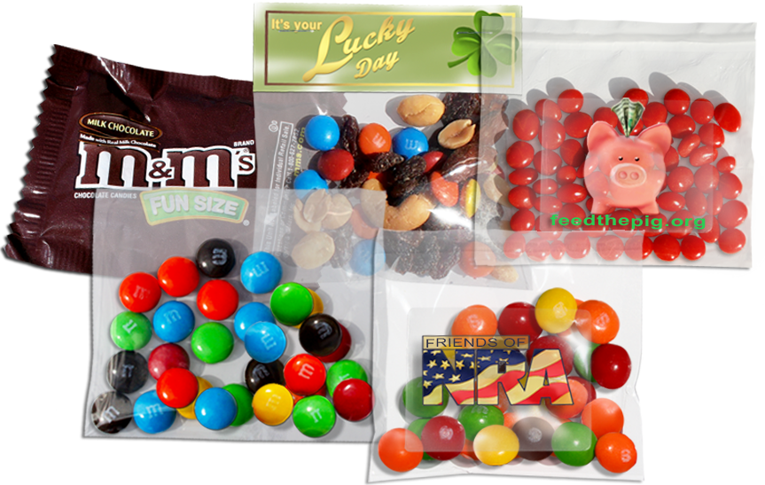 bags with 1-oz candy fills