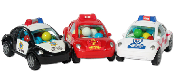 candy-filled emergency vehicle toy cars