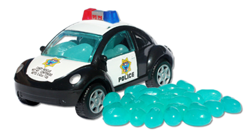 jellybean-filled emergency vehicle toy cars