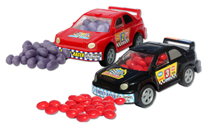 candy-filled racecars