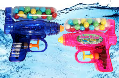 candy-filled waterpistols