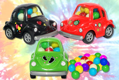 candy-filled VW bugs
